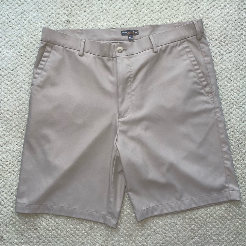Peter Millar Crown Sport Khaki Golf Shorts
